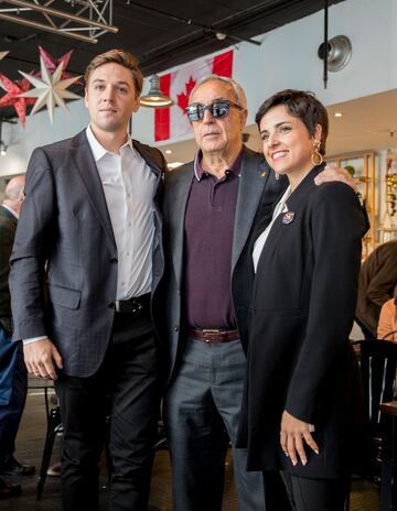 Kirill, Alejandro Blanco y Sara, en la presentación en Madrid. 