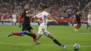 Jes&uacute;s Navas, en el partido de LaLiga Santander ante el Atl&eacute;tico. 