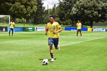 La Selección Colombia trabaja en la Sede de la Federación Colombiana de Fútbol en Bogotá con el grupo casi completo. Fabra, Borja, Mateus, Lerma y compañía se alistan para el partido de despedida, el viaje a Italia y el Mundial.