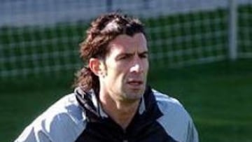 <b>DUDA.</b> Figo no tiene asegurada su presencia ante el Getafe este domingo.