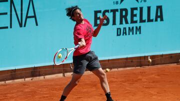 Dominic Thiem, durante un entrenamiento en las instalaciones de la Caja Mágica.