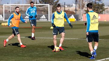 Bale, en el entrenamiento del Real Madrid.
