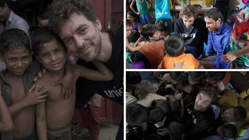 Pau Gasol, durante su visita a los campos de refugiados rohingya.