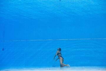 Cuando la m¨ªtica solista estadounidense, acababa su ejercicio y se deten¨ªa la m¨²sica durante el mundial de Budapest, se desvaneci¨® dentro del agua, por lo que r¨¢pidamente saltaron a la piscina la propia seleccionadora, Andrea Fuentes, vestida de calle, y un auxiliar de la competici¨®n que ha sujetado a la nadadora.