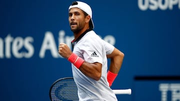 Fernando Verdasco celebra un punto durante su partido ante Andy Murray en el US Open 2018 en el USTA Billie Jean King National Tennis Center de Flushing Meadows, Nueva York.