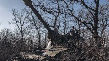 DONETSK, UKRAINE - JANUARY 08: Ukrainian soldier in his position as a tankman as Russia-Ukraine war continues on the Bakhmut frontline in Donetsk, Ukraine on January 08, 2023. (Photo by Diego Herrera Carcedo/Anadolu Agency via Getty Images)