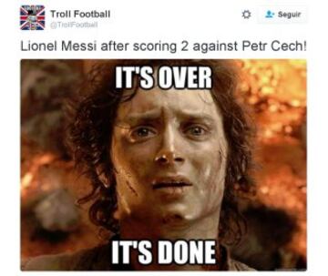 Lionel Messi después de marcar dos goles a Petr Cech!
Se acabó. Lo hice.