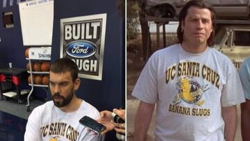 Marc Gasol y la camiseta de John Travolta en Pulp Fiction