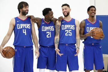 Milos Teodosic, Patrick Beverly, Austin Rivers y Lou Williams