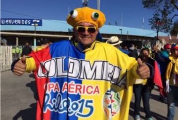 Los hinchas colombianos pintan Rancagua con Amarillo, azul y rojo