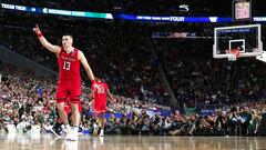 MINNEAPOLIS, MINNESOTA - APRIL 06: Matt Mooney #13 of the Texas Tech Red Raiders reacts in the second half against the Michigan State Spartans during the 2019 NCAA Final Four semifinal at U.S. Bank Stadium on April 6, 2019 in Minneapolis, Minnesota.   Streeter Lecka/Getty Images/AFP
 == FOR NEWSPAPERS, INTERNET, TELCOS &amp; TELEVISION USE ONLY ==