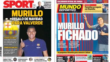 Portadas de los diarios Sport y Mundo Deportivo del día 21 de diciembre de 2018.