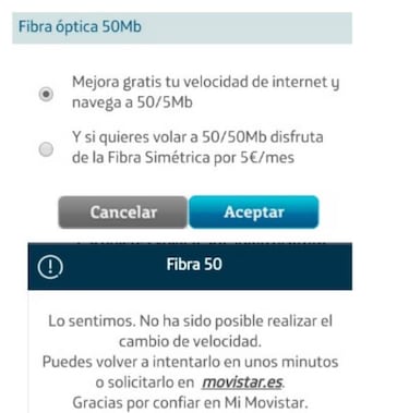 Cómo pasar gratis de fibra óptica de 30 a 50 MB en Movistar