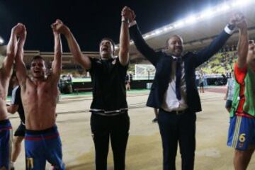 El conjunto ché celebró el pase a la fase de grupos de Champions.