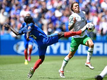 Kanté (left) is currently on Euro 2016 duty with France.