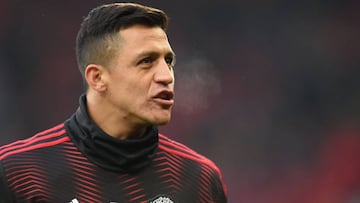 Alexis Sánchez, antes del partido de su equipo ante el Brighton.