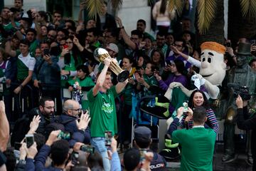 Celebración del Unicaja por la conquista de la Copa del Rey 2023.