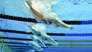 La belleza de la natación desde una cámara subacuática