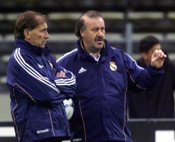 Toni Grande (left) and Vicente Del Bosque during their time at Real Madrid.