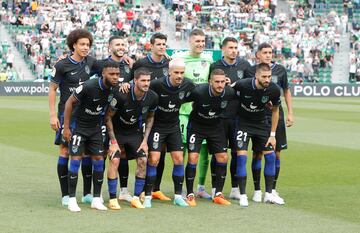 El once inicial del Atlético de Madrid.  