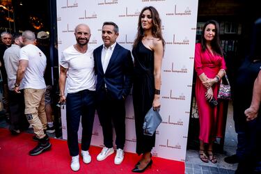 Los exjugadores de fútbol, Ángel Cuéllar y Sergi Barjuan.