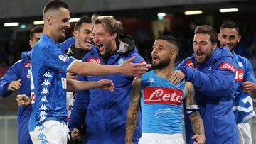 Insigne celebra su gol al Cagliari