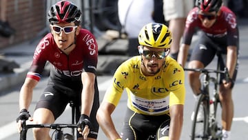 Julian Alaphilippe y Geraint Thomas, durante la d&eacute;cima etapa del Tour de Francia con llegada a Albi.