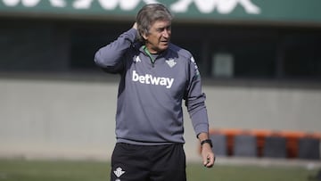 Pellegrini, en un entrenamiento.