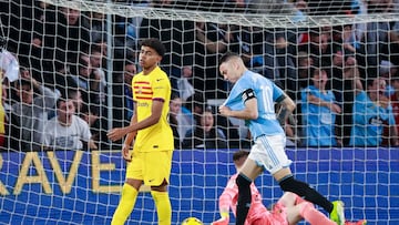 Iago Aspas celebra el gol anotado contra el Barça.
