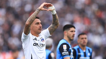 Futbol, Colo Colo vs Huachipato
Fecha 18, Liga de Primera 2025
El jugador de Colo Colo Javier Correa, izquierda, celebra su gol durante un partido de primera division contra Huachipato disputado en el estadio Monumental en Santiago, Chile.
03/08/2025
Felipe Zanca/Photosport
Football, Colo Colo vs Huachipato
18th turn, First Division League 2025
Colo Colo player Javier Correa, left, celebrates his goal during a first division match against Huachipato at the Monumental stadium in Santiago, Chile.
03/08/2025
Felipe Zanca/Photosport
