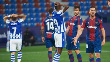 Aleksander Isak of Real Sociedad reacts during the La Liga Santander mach between Levante UD and Real Sociedad at Estadio Ciutat de Valencia on 19 December, 2020 in Valencia, Spain
AFP7
19/12/2020 ONLY FOR USE IN SPAIN