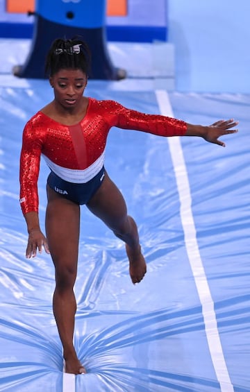 Simone Biles of the United States in action on the vault REUTERS/Dylan Martinez