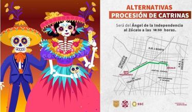 Mega Procesión de Catrinas 2023: calles cerradas, alternativas viales, horarios del Metro y Metrobús