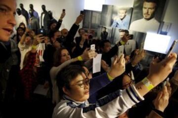 David Beckham regresa a Madrid para la presentaci車n de la nueva colecci車n de una conocida firma de ropa.