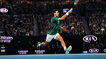 Novak Djokovic, en el Open de Australia 2020.