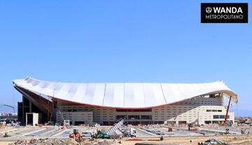 Obras en el Wanda Metropolitano: la cubierta ya está terminada