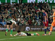 Momento del partido de octavos de Copa del Rey entre el Racing de Santander y el Barcelona.