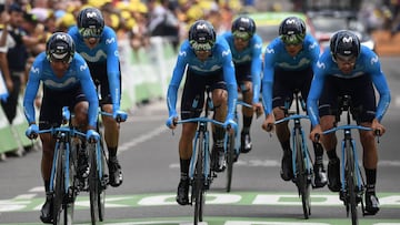 Corredores de Movistar en el Tour de Francia.