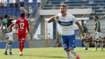 Nicolás Castillo anotó tres goles por Universidad Católica ante Wanderers.