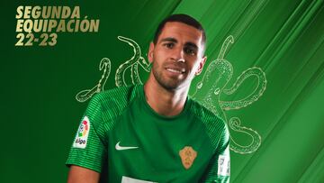 El verde y el dorado predominan en la segunda camiseta del Elche