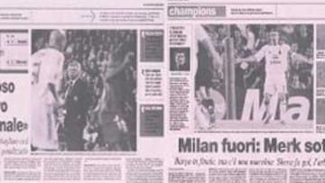 <b>INDIGNACIÓN. </b>La Gazzetta dello Sport rajó de la actuación de Merk, el miércoles en Barcelona.