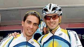 Toni Colom co Alberto Contador