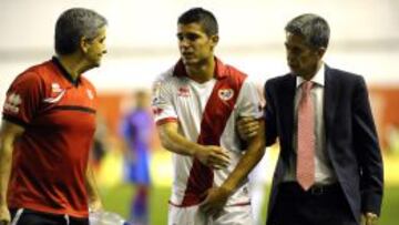 Falque se retira durante el duelo ante el Levante.