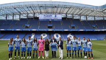 Deportivo de La Coruña. Presentación patrocinador Diputación A Coruña Valentin Formoso Ines Rey Álvaro García