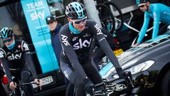 Froome durante la concentraci&oacute;n de su equio en Mallorca.