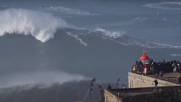 Michelle des Bouillons e Ian Cosenza en Nazaré