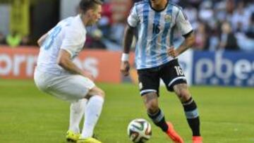 Rojo, con Argentina durante el Mundial.