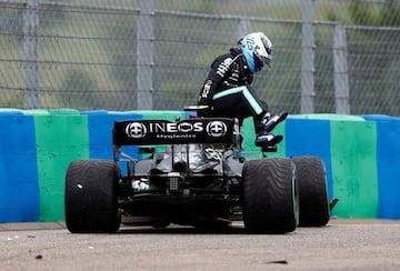 Así fue la accidentada salida en Hungaroring