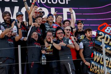 La celebración de Jorge Martín tras ganar el Mundial