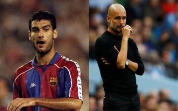 El estratega del Manchester City es otro de los exfutbolistas que mantiene un aspecto muy parecido al que tenían cuando derrochaban talento en el terreno de juego.